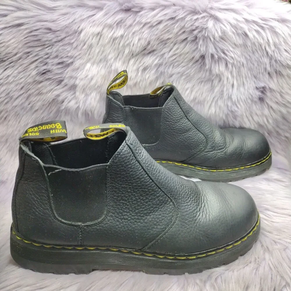 Dr Martens Leather Safety Shoe Steel Toe Boots Mens Size 12 Black ASTM F2413-11